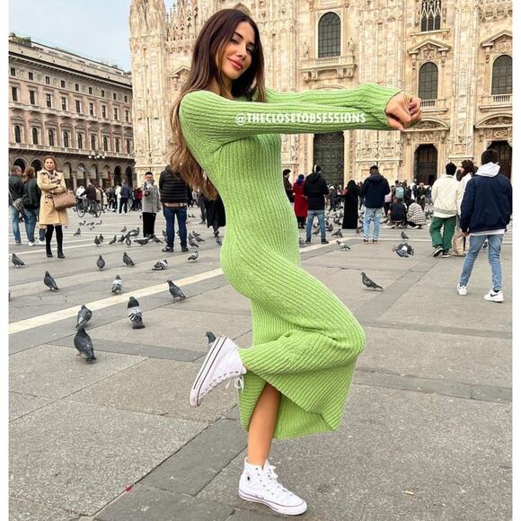 MANGO Ribbed Knit Maxi Dress 💚✨ NWT | Size 8 - Picture 14 of 16